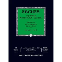 Blok do akwareli - Arches - cold pressed, A4, 300 g, 12 ark.