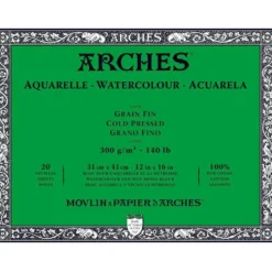Blok do akwareli - Arches - cold pressed, 31 x 41 cm, 300 g, 20 ark.
