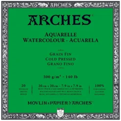 Blok do akwareli - Arches - cold pressed, 20 x 20 cm, 300 g, 20 ark.