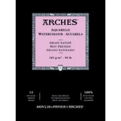 Blok do akwareli - Arches - hot pressed, A5, 185 g, 15 ark.