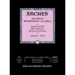 Blok do akwareli - Arches - hot pressed, A3, 185 g, 15 ark.