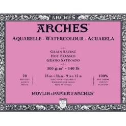 Blok do akwareli - Arches - hot pressed, 23 x 31 cm, 300 g, 20 ark.