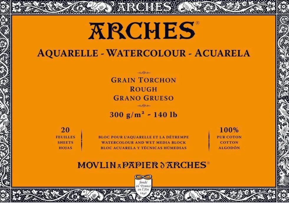 Blok do akwareli - Arches - rough, 18 x 26 cm, 300 g, 20 ark.