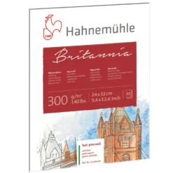 Blok do akwareli Britannia - Hahnemühle - hot pressed, 17 x 24 cm, 300 g, 12 ark.