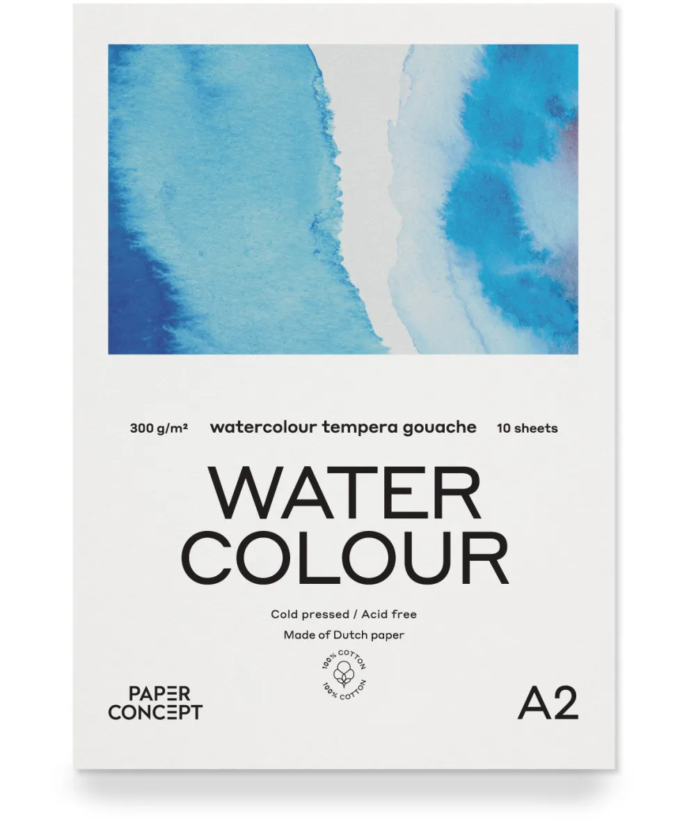 Blok do akwareli 100% Cotton - PaperConcept - A2 300 g 10 ark.