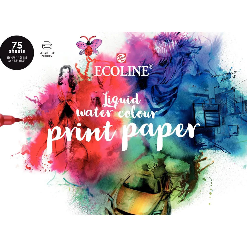 Blok do akwareli Ecoline - Talens - A4, 150 g, 75 ark.