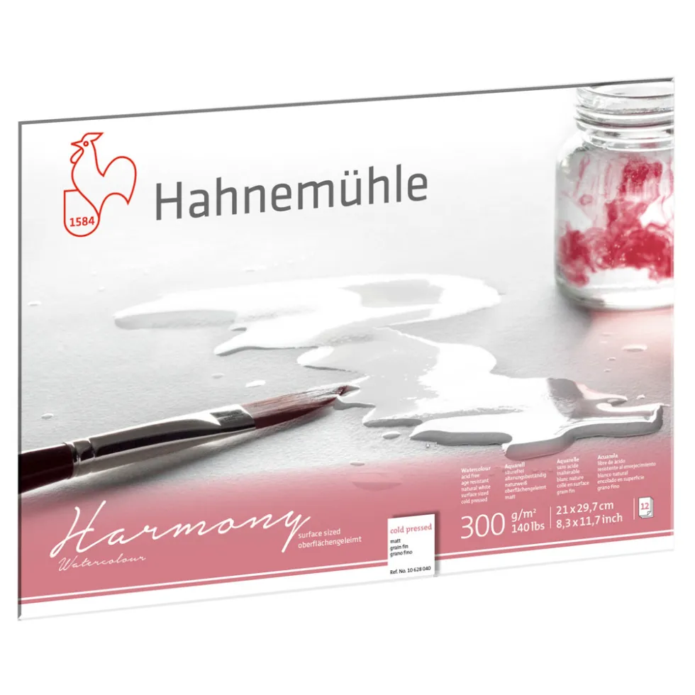 Blok do akwareli Harmony - Hahnemühle - cold pressed, A4, 300 g, 12 ark.