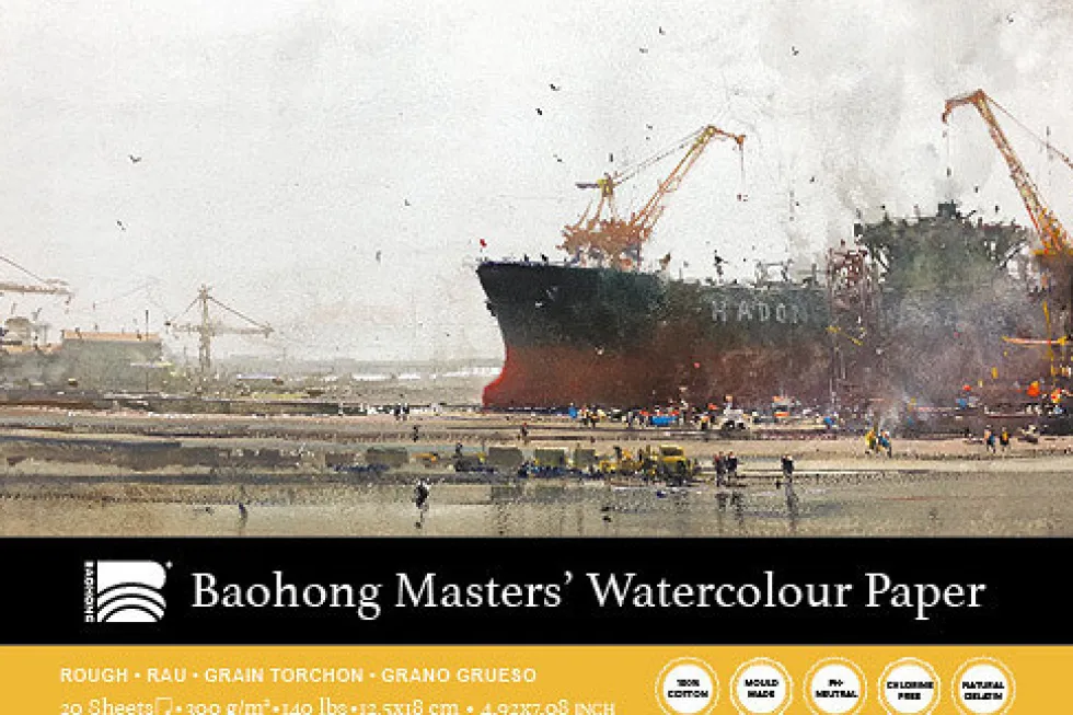 Blok do akwareli Master's 12,5 x 18 cm - Baohong - rough, 300 g, 20 ark.