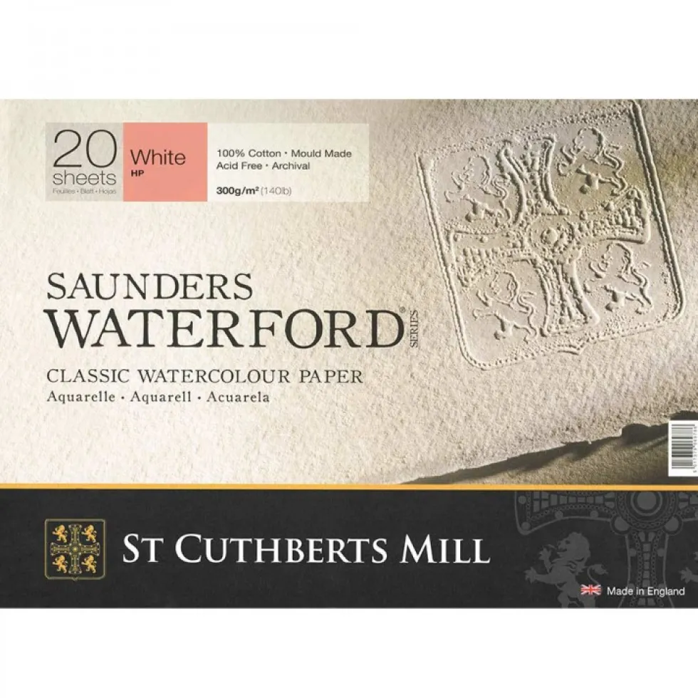 Blok do akwareli Saunders Waterford - hot press, 41 x 31 cm, 300 g, 20 ark.