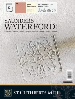 Blok do akwareli Saunders Waterford - hot press, 23 x 31 cm, 300 g, 12 ark.