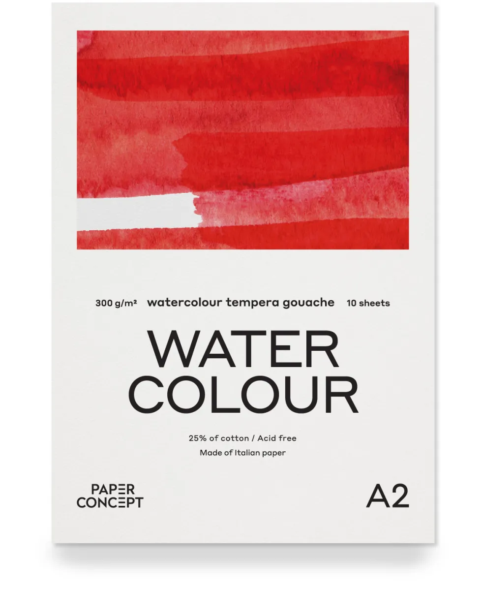 Blok do akwareli Watercolour - PaperConcept - cold press A2 300 g 10 ark.
