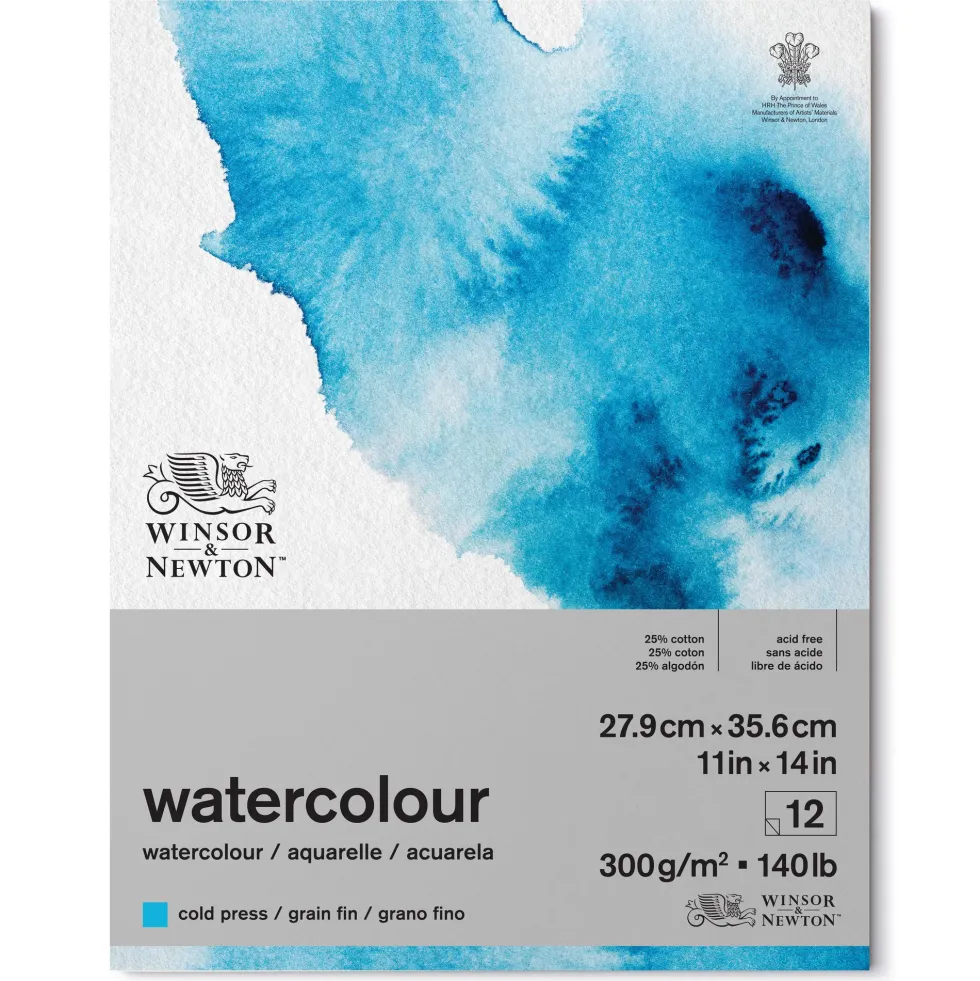 Blok do akwareli - Winsor & Newton - cold press, 28 x 36 cm, 300g, 12 ark.