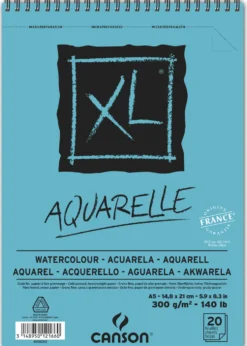 Blok do akwareli ze spiralą XL Aquarelle, A5 - Canson - 300 g, 20 ark.