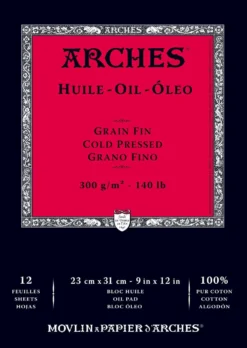 Blok do farb olejnych - Arches - cold pressed, 23 x 31 cm, 300 g, 12 ark.