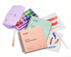 Blok do gwaszy na spirali 21,6 x 21,6 cm - HIMI - Pink 160 g 50 ark.