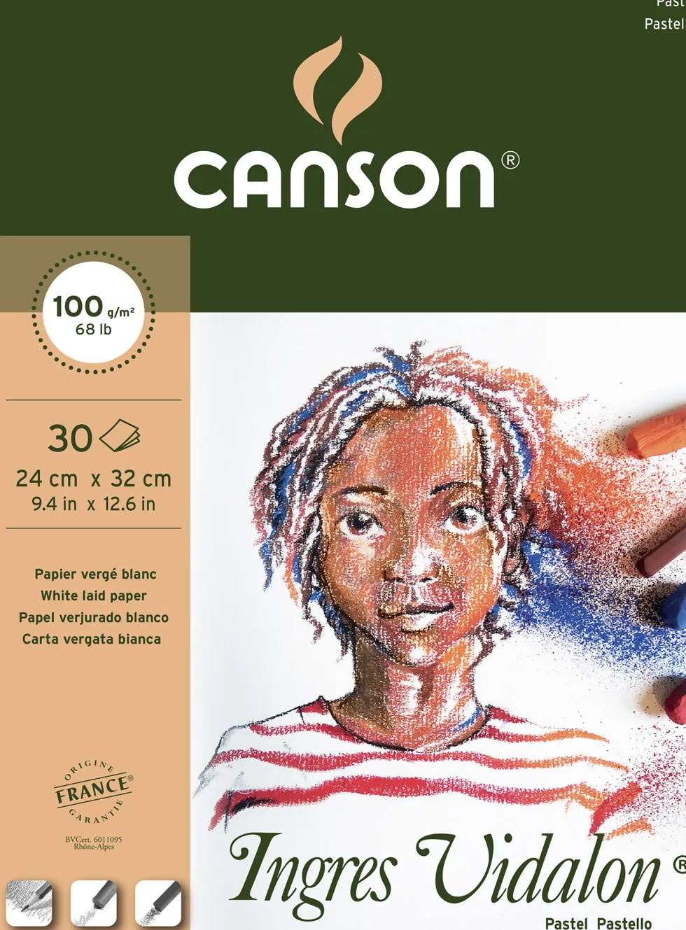 Blok do pasteli Ingres Vidalon 24 x 32 cm - Canson - prążkowany, 100 g, 30 ark.