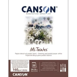Blok do pasteli Mi-Teintes - Canson - biały, 24 x 32 cm, 160 g, 20 ark.