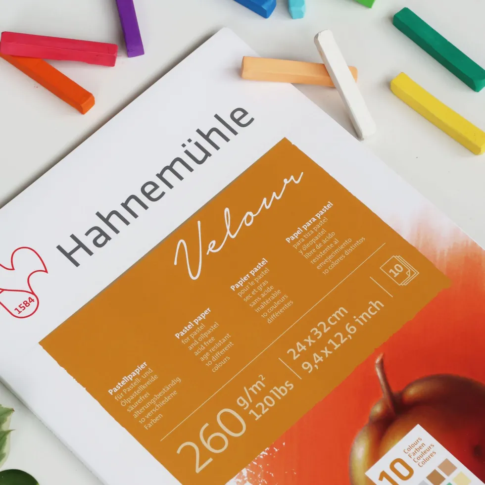 Blok do pasteli Velour Pad 30 x 40 cm - Hahnemühle - White 260 g/m2 10 ark.