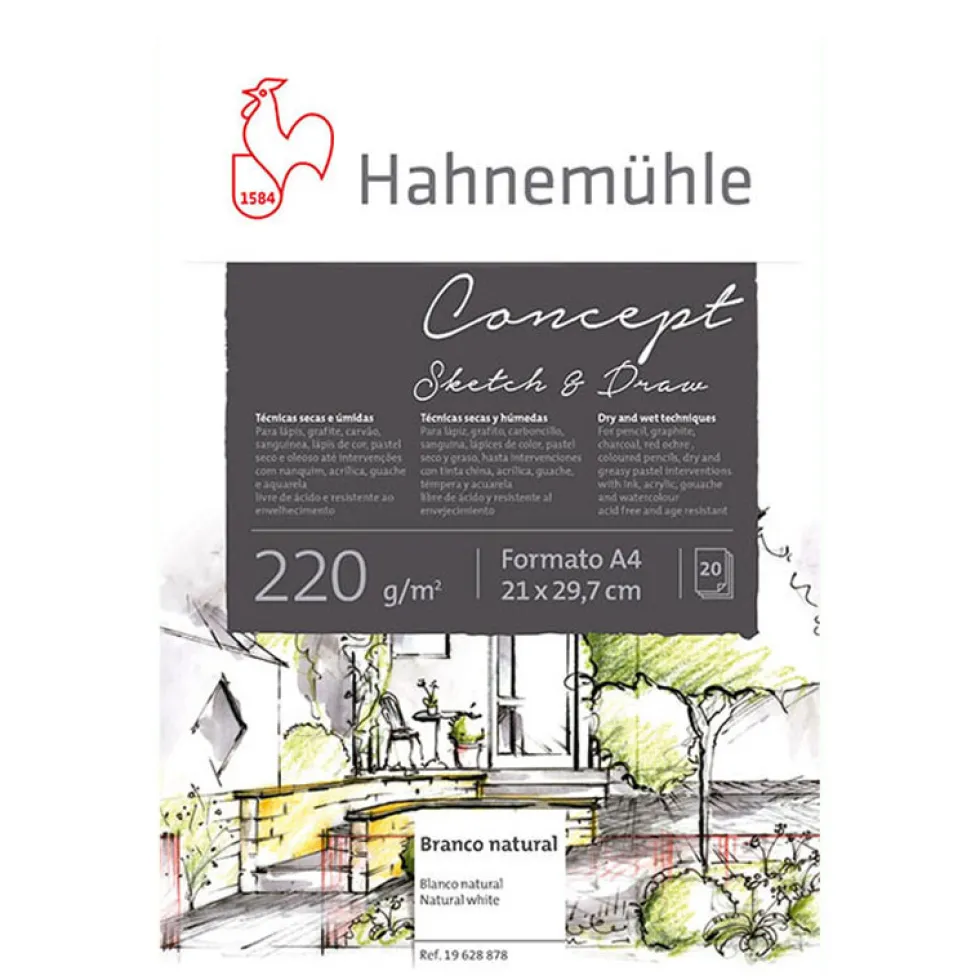 Blok do rysowania Concept Sketch & Draw - Hahnemühle - A4, 220 g, 20 ark.
