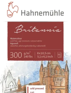 Blok mini do akwareli Britannia Watercolour 8 x 10,5 cm - Hahnemühle - 300 g 12 ark.