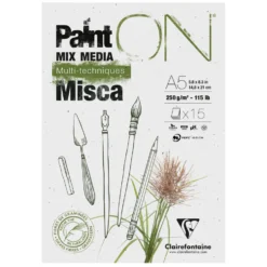 Blok Paint'ON Mix Media Misca - Clairefontaine - A5, 250g, 15 ark.