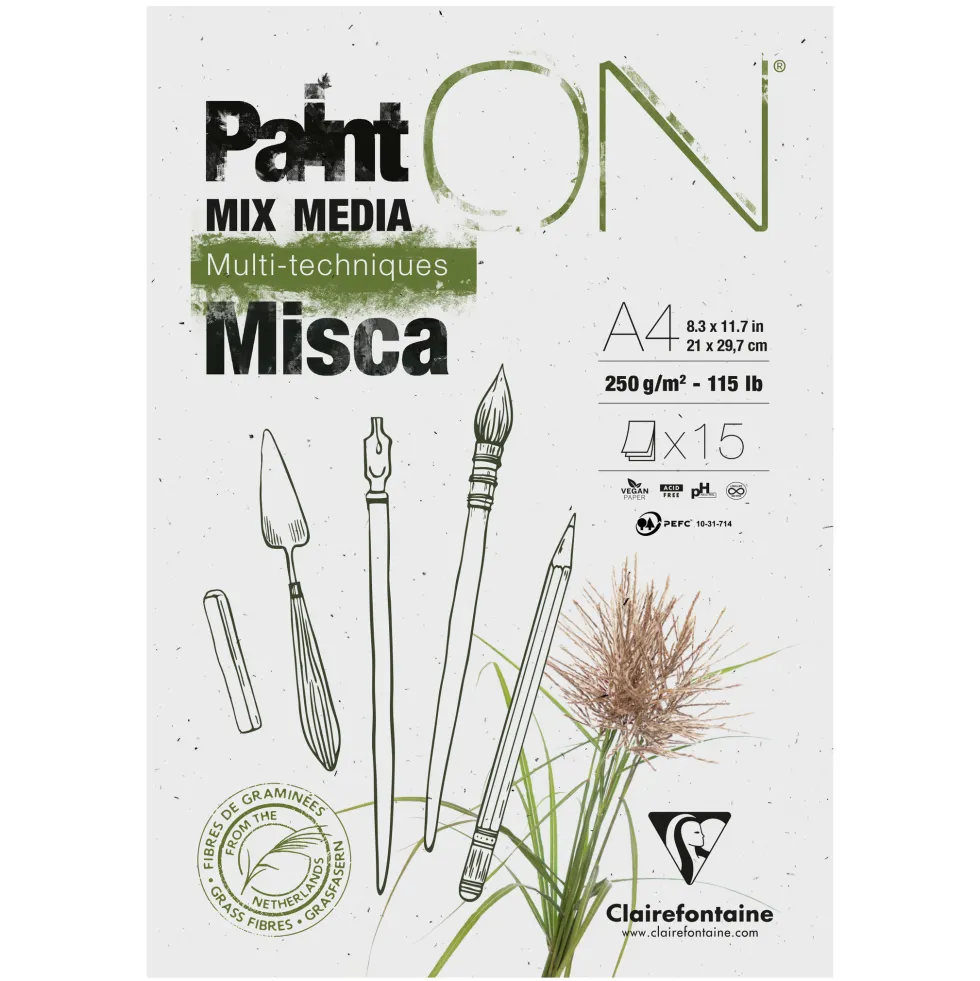 Blok Paint'ON Mix Media Misca - Clairefontaine - A3, 250g, 15 ark.