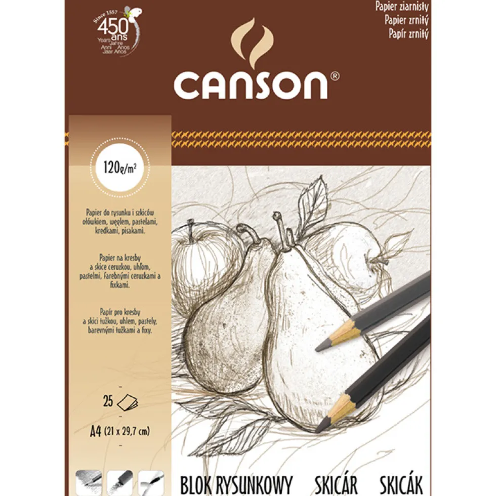 Blok rysunkowy A4 - Canson - 120 g, 25 ark.