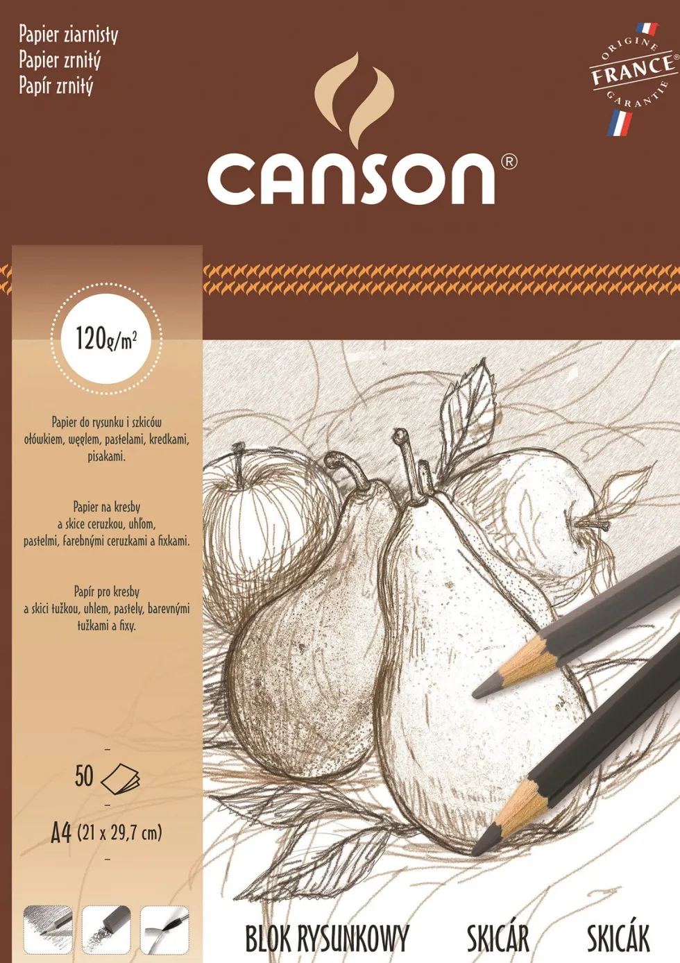 Blok rysunkowy A4 - Canson - 120 g, 50 ark.
