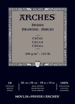 Blok rysunkowy - Arches - cream, 23 x 31 cm, 200 g, 16 ark.