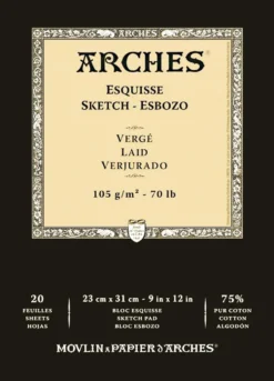 Blok rysunkowy - Arches - laid, 23 x 31 cm, 105 g, 20 ark.
