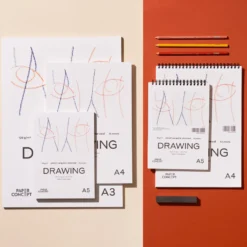 Blok rysunkowy Drawing na spirali - PaperConcept - medium grain A5 120 g 50 ark.