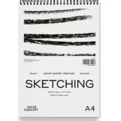 Blok szkicowy Sketching na spirali - PaperConcept - medium grain A4 90 g 50 ark.