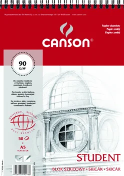 Blok szkicowy Student A5 - Canson - spirala, 90 g, 50 ark.