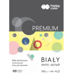 Blok techniczny Premium A4 - Happy Color - biały, 250 g, 10 ark.
