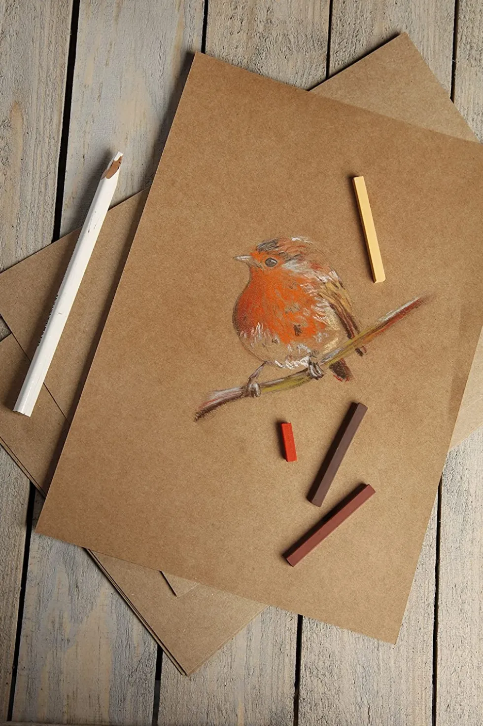 Blok uniwersalny Kraft Mixed Media - Clairefontaine - brązowy, A5, 90g, 100 ark.