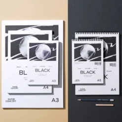 Blok uniwersalny Mix Media Black na spirali - PaperConcept - smooth A4 280 g 25 ark.