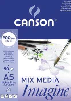 Blok uniwersalny Mix Media Imagine A5 - Canson - 200 g, 50 ark