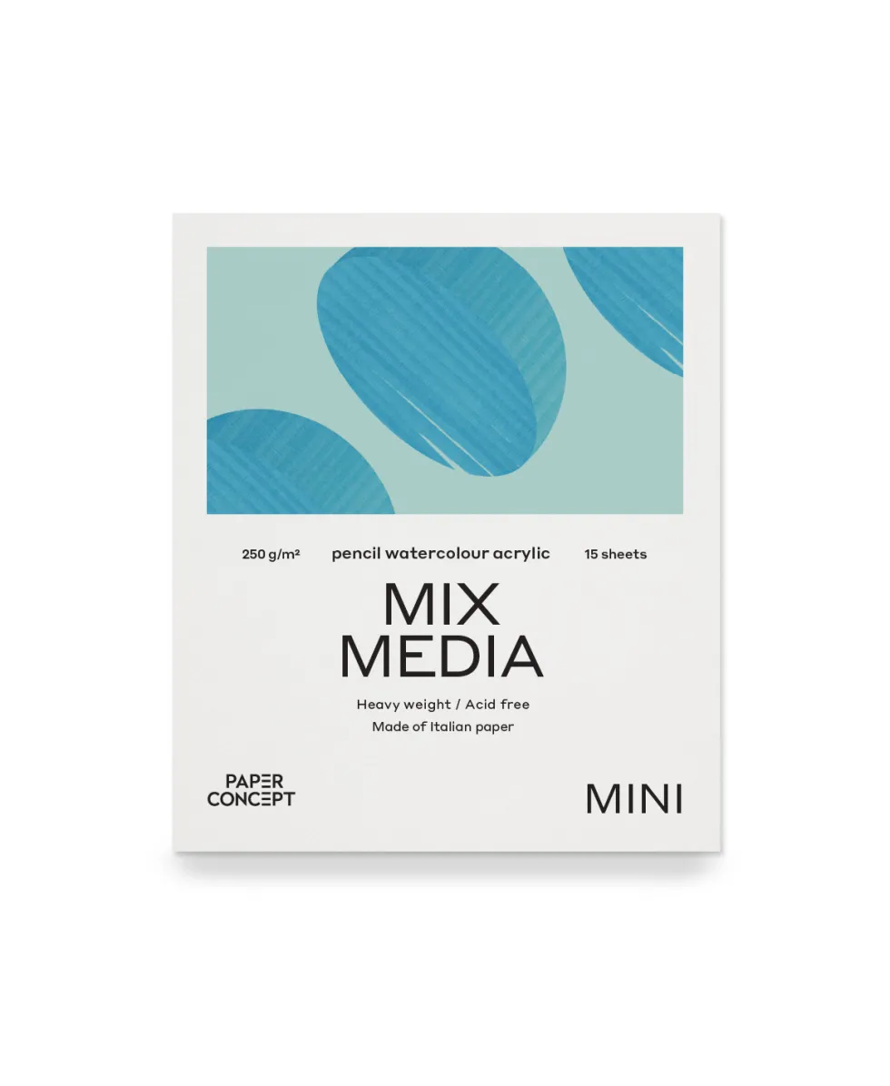 Blok uniwersalny Mix Media - PaperConcept - medium grain 9 x 10,5 cm 250 g 15 ark.