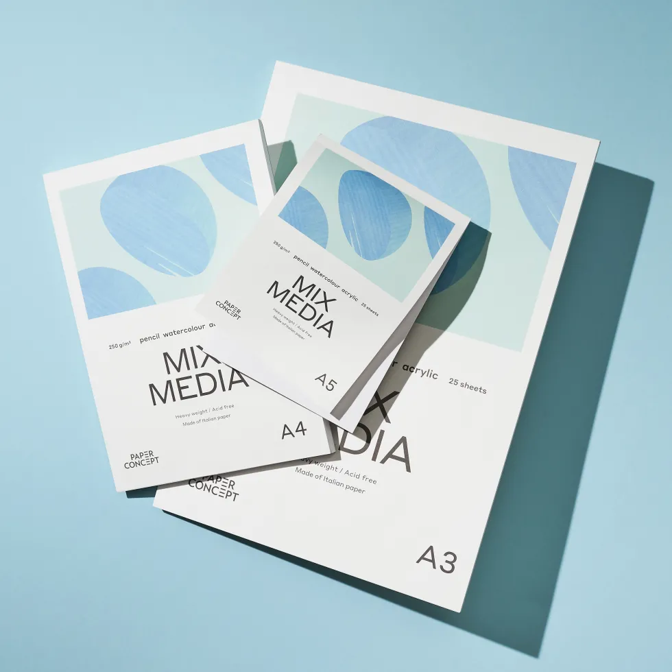 Blok uniwersalny Mix Media - PaperConcept - medium grain 9 x 10,5 cm 250 g 15 ark.