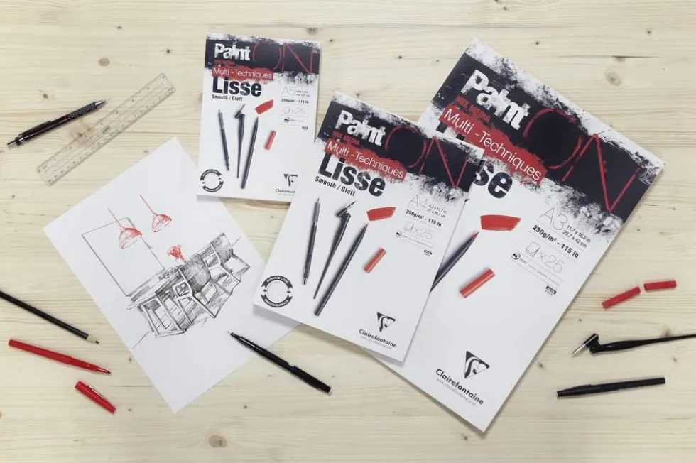 Blok uniwersalny Paint'On Mixed Media - Clairefontaine - gładki, A5, 250g, 25 ark.