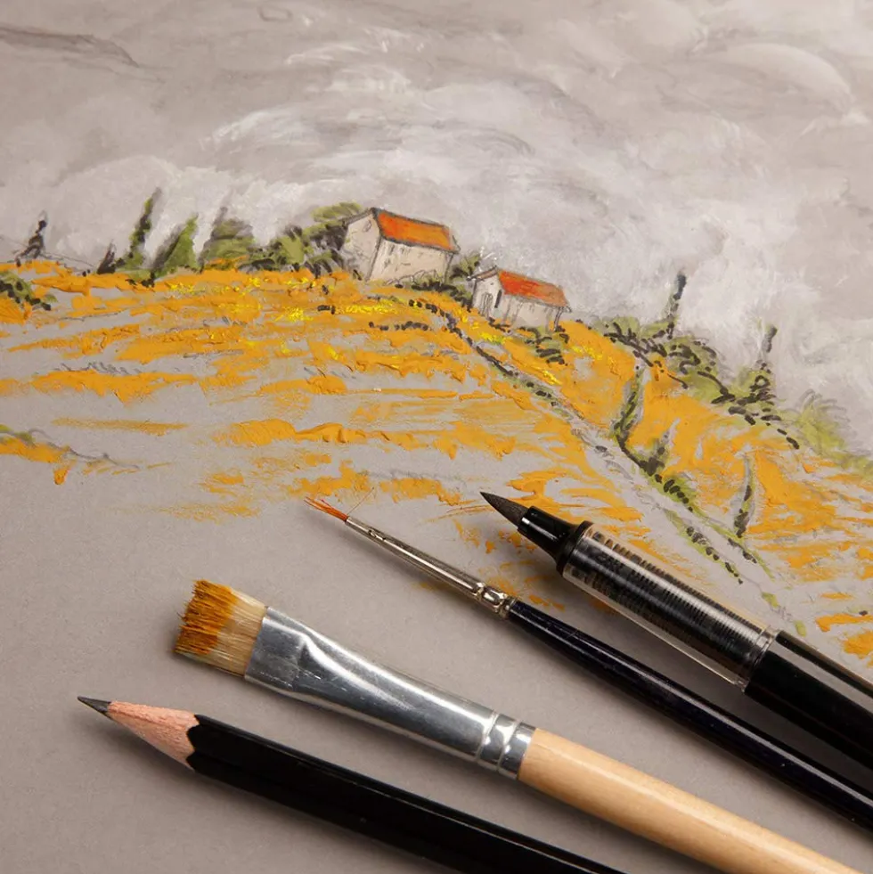 Blok uniwersalny Paint'On Mixed Media - Clairefontaine - 6 kolorów, A4, 250g, 24 ark.