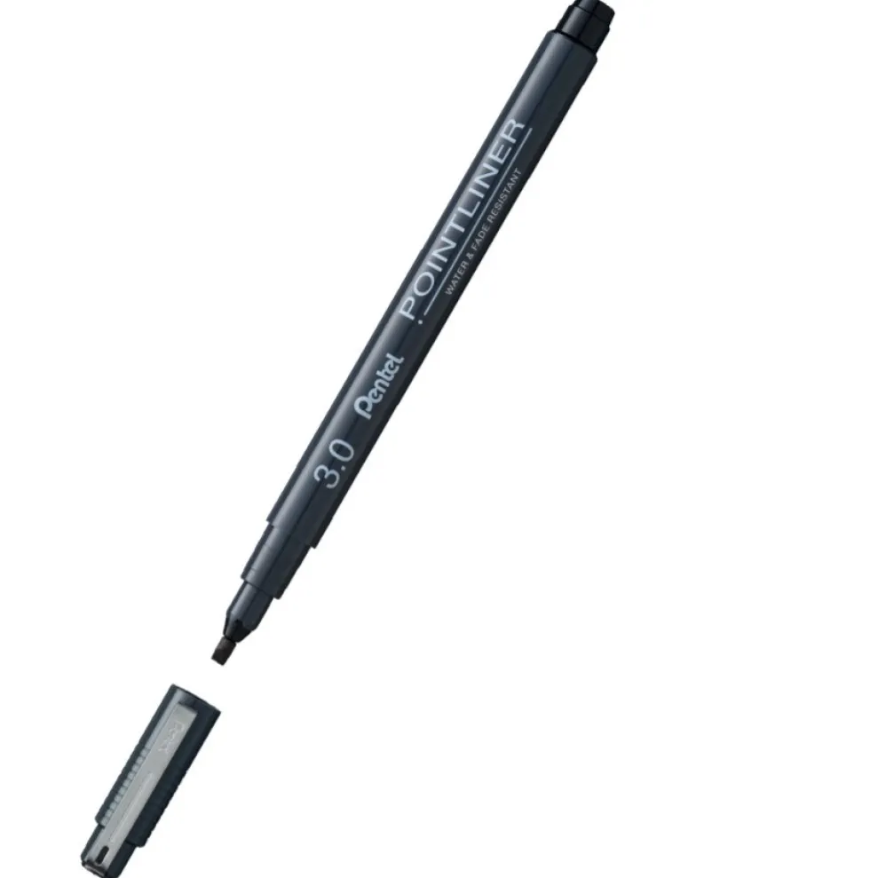 Cienkopis kalibrowany Pointliner - Pentel - czarny, 3 mm
