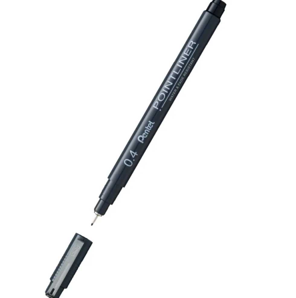 Cienkopis kalibrowany Pointliner - Pentel - czarny, 0,4 mm