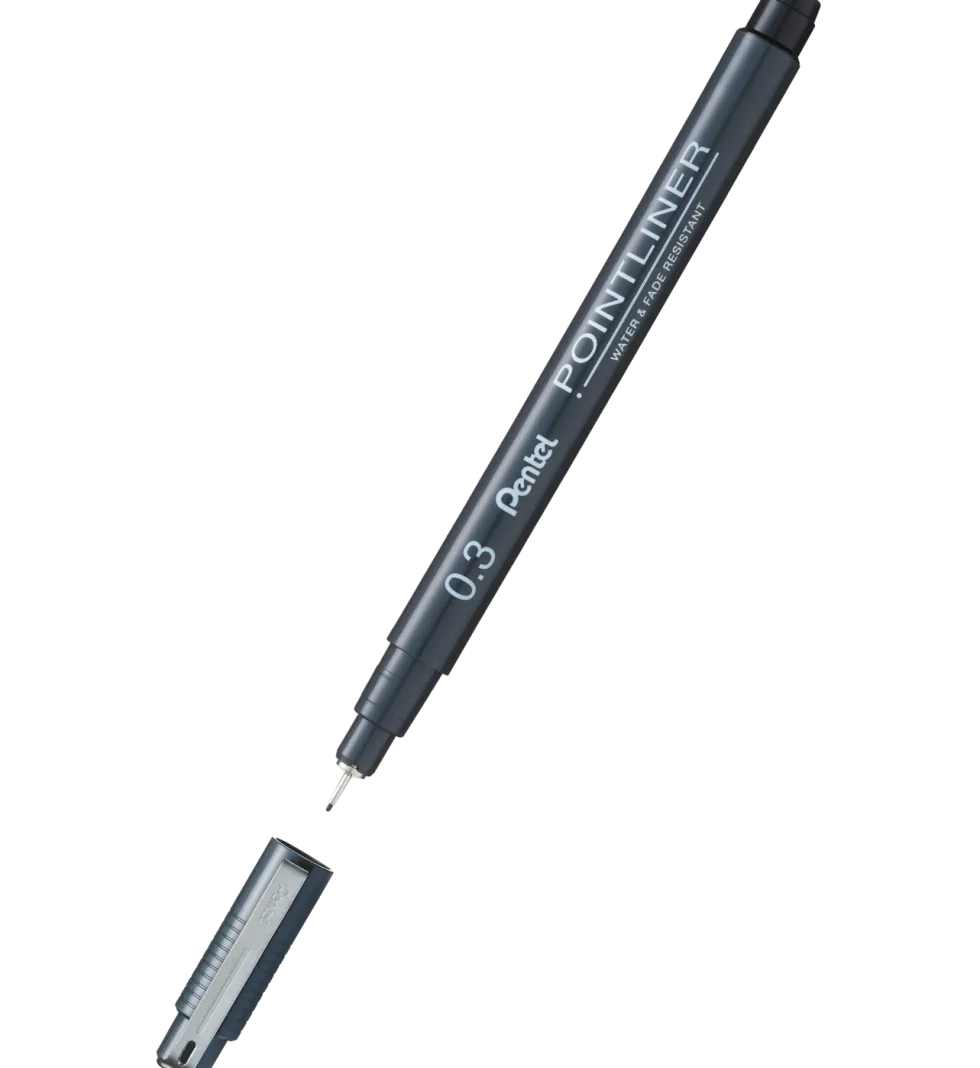 Cienkopis kalibrowany Pointliner - Pentel - czarny, 0,3 mm