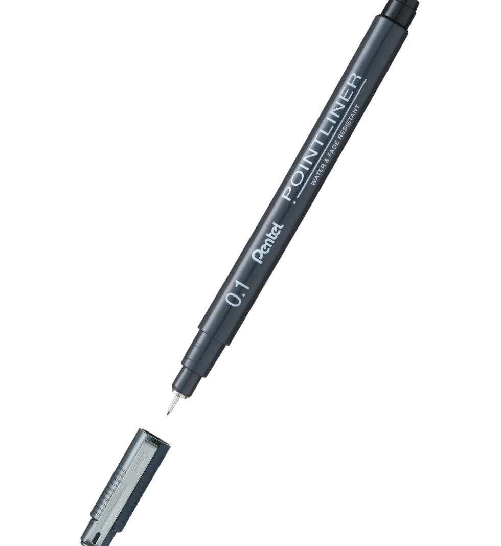 Cienkopis kalibrowany Pointliner - Pentel - czarny, 0,1 mm