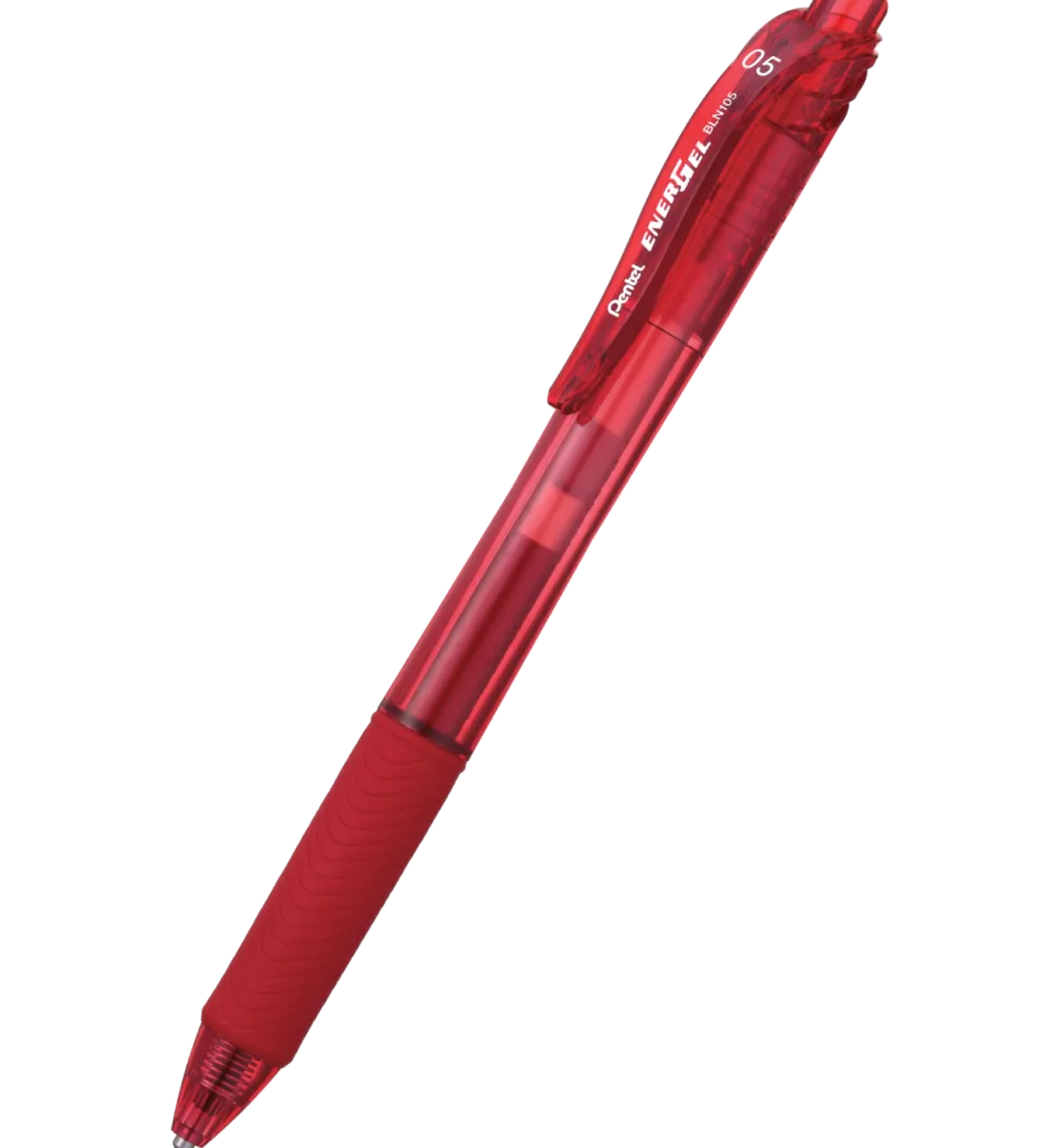 Cienkopis kulkowy EnerGel 105 - Pentel - czerwony, 0,5 mm