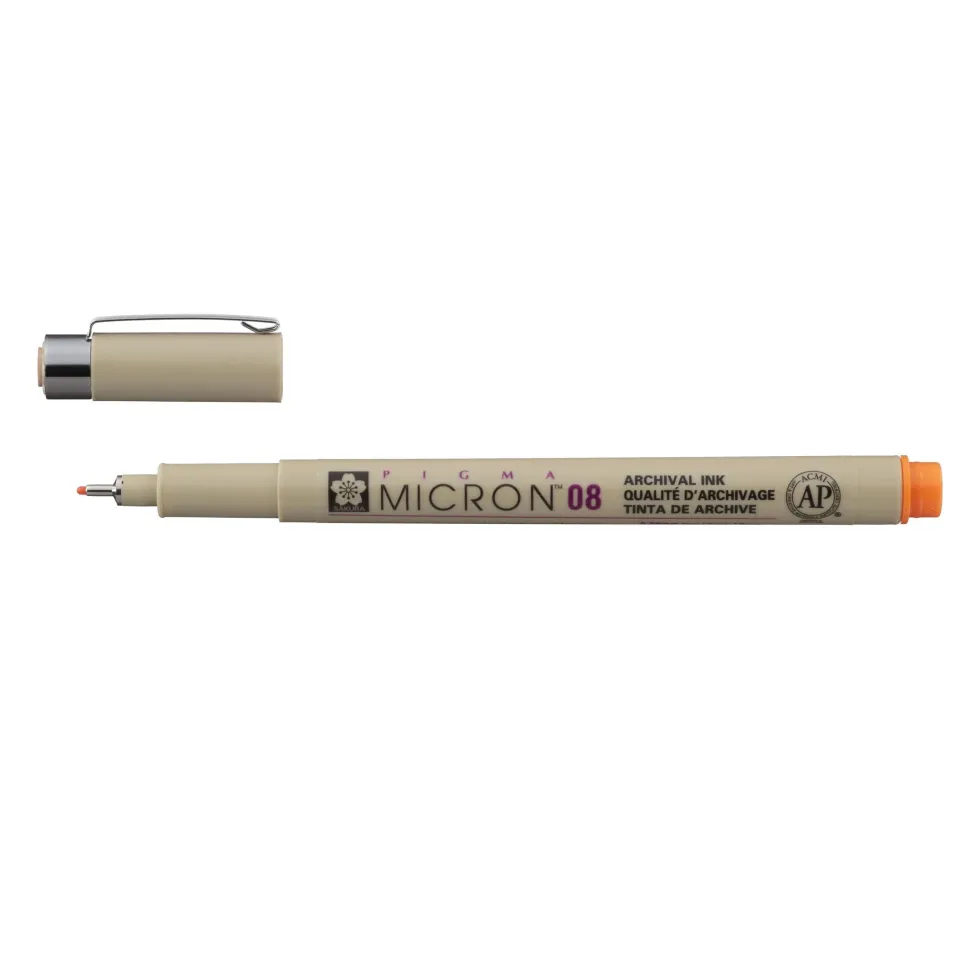 Cienkopis Pigma Micron 08 - Sakura - Orange, 0,5 mm