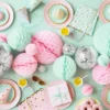 Czapeczki papierowe w gwiazdki - pastelowe, 6 szt.