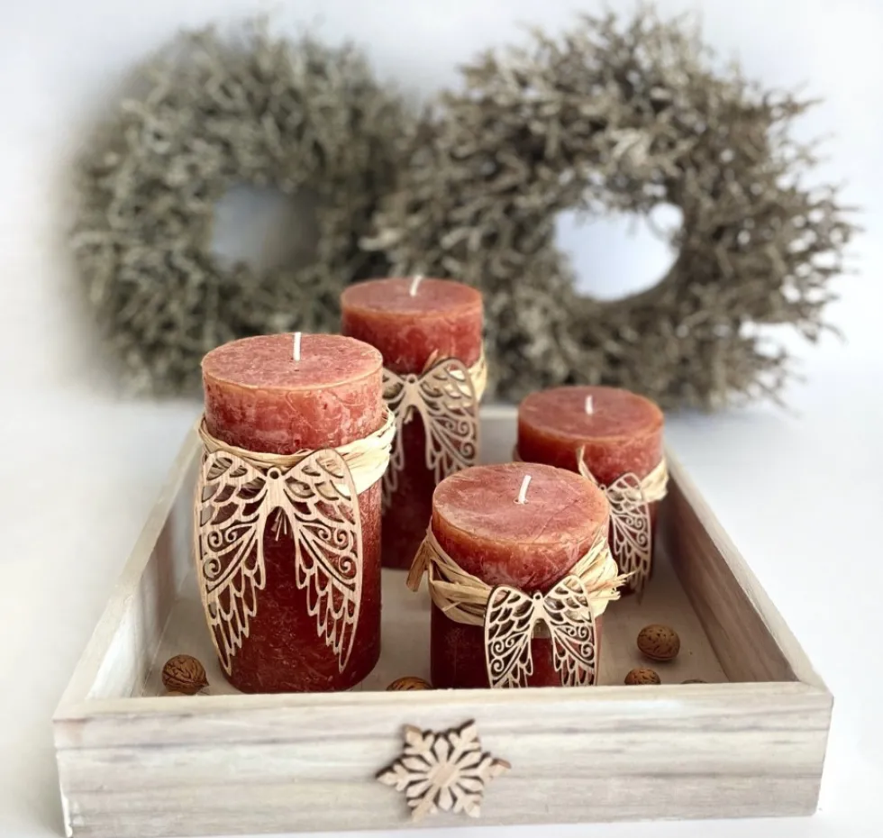Drewniane kształty Skrzydła - DpCraft - naturalne, 6 cm, 9 szt.