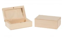 Drewniane pudełko, kasetka - 10 x 6 x 3,7 cm